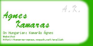 agnes kamaras business card